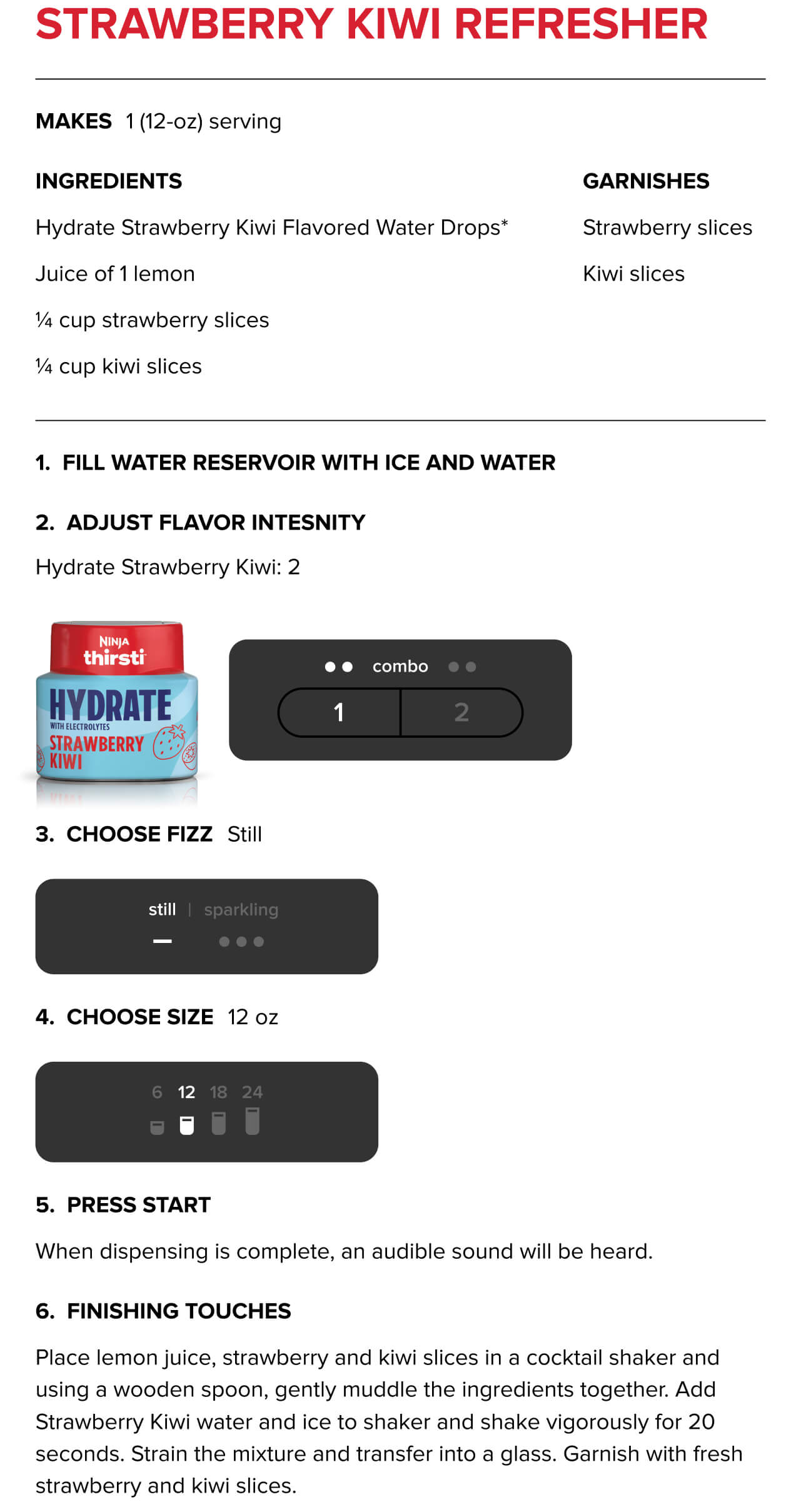 Strawberry Kiwi Refresher Recipe for Ninja Thirsti™